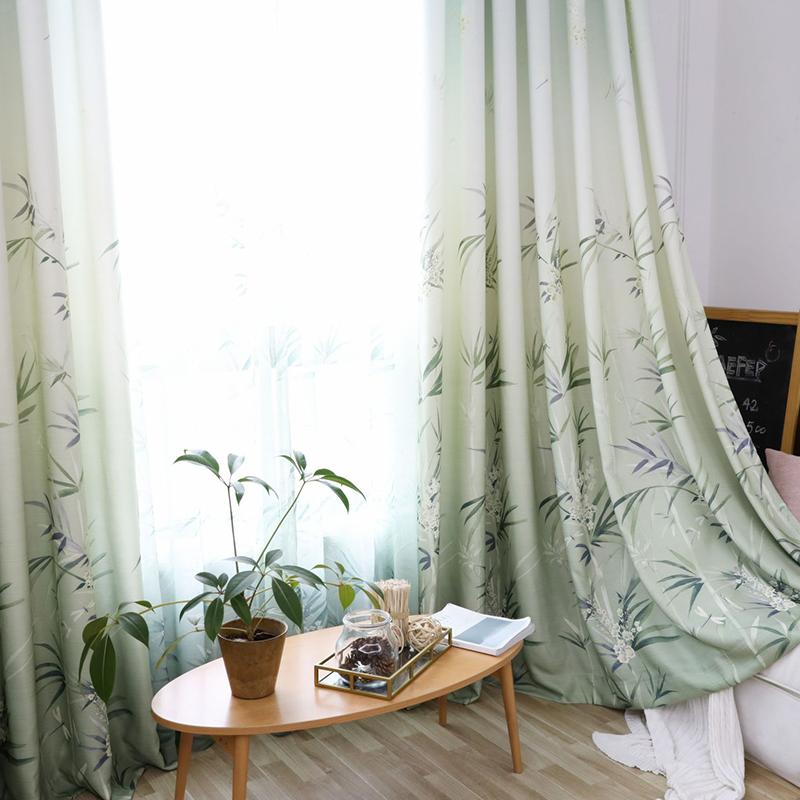 

Curtain & Drapes Rope Office Curtains Blackout Chinese For Bedroom Leaf Printed Window Treatments Sheer Screen Dividers, Gray tulle