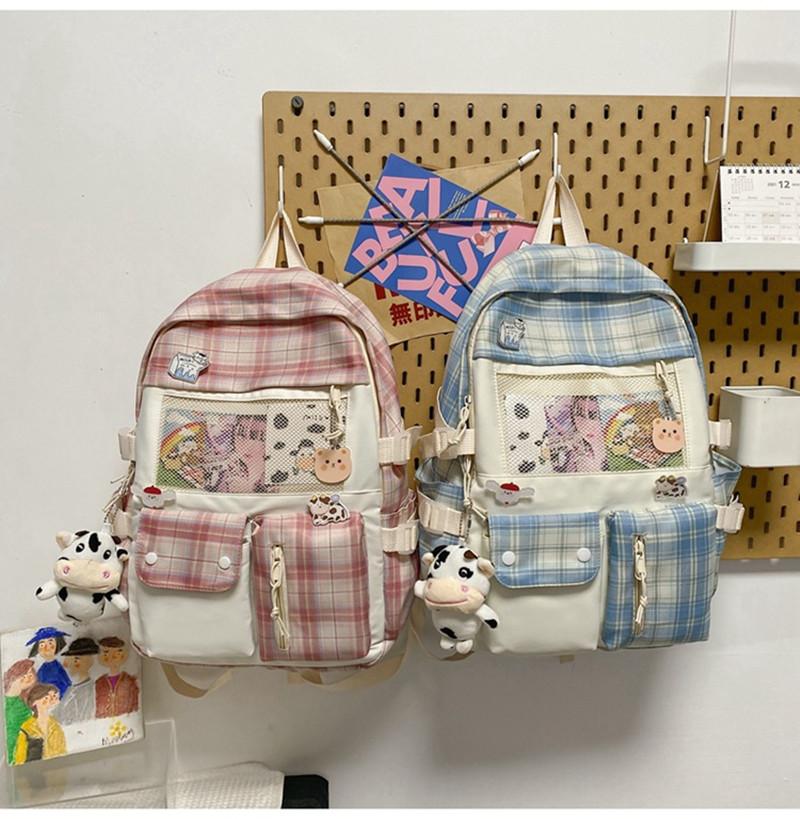 

School Bags 2022Cute Women Backpacks Waterproof Multi-Pocket Nylon Backpack For Student Female Girls Kawaii Laptop Book Pack Mochilas, Only-bag