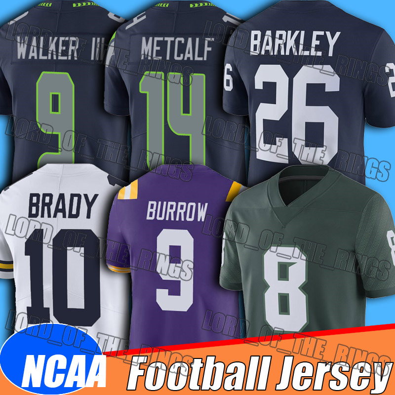 

NCAA Football Jersey College Kenneth Walker III DK Metcalf Tyler Lockett Jerseys Noah Fant Quandre Diggs Jamal Adams Bellore Stitched Short Sleeve Sports Uniform, Man custom jersey (hy)