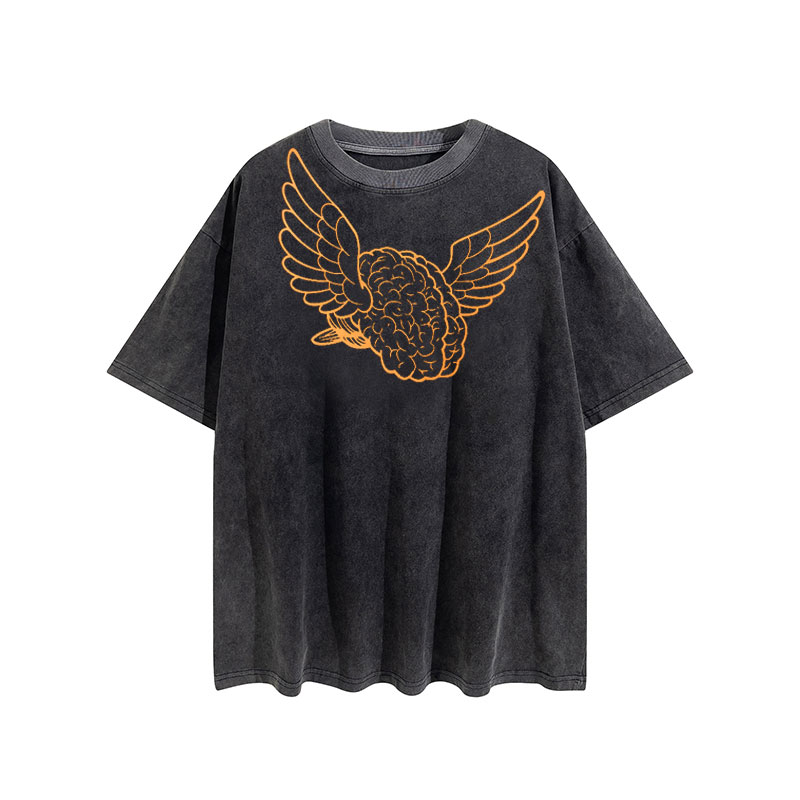 

2022 mens t shirts designer tshirts angel skull wings bronzing Letters womens t shirt clothes vintage portrait print t-shirt graphic tee hip hop high quality 3xl, 1pcs button