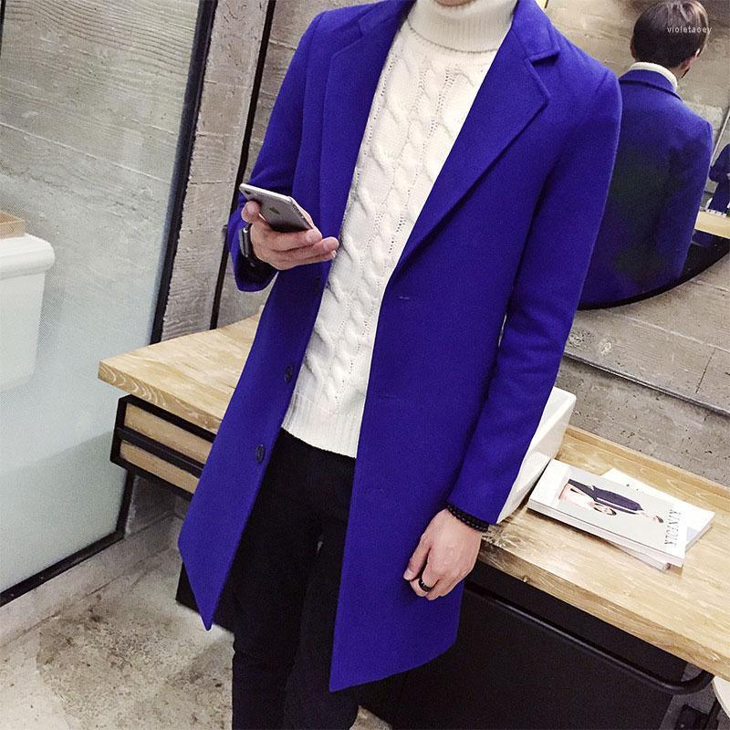

Men's Trench Coats 2022 Fashion Men Wool & Blends Mens Casual Business Long Coat Leisure Overcoat Male Punk Style Dust Jackets Viol22, Black