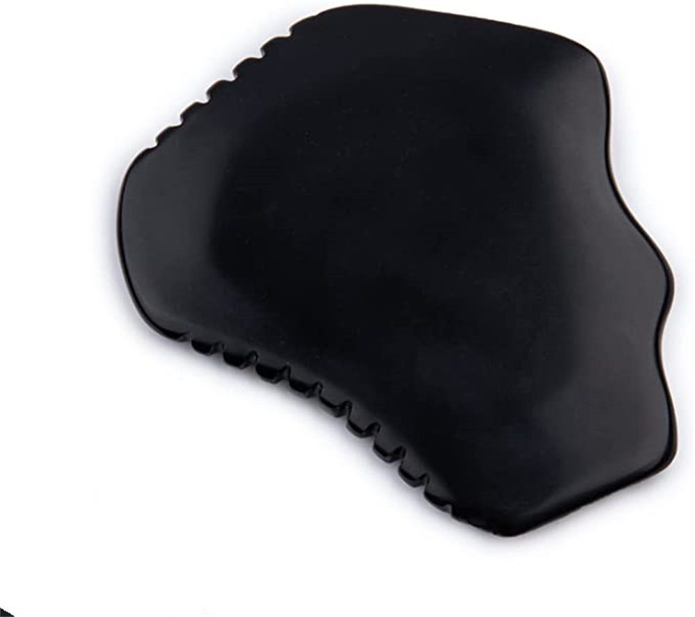 Gua Sha Facial Body Massage Tools Bian Stone Guasha 7-Edge Scraping Tool for Face, Neck, Arms and Whole Body Black-image-505916795