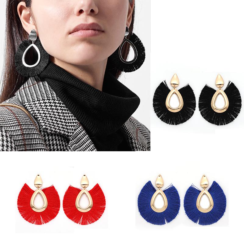 

Dangle & Chandelier Ethnic Big Tassel Earrings For Women Fringed Long Earings Fashion Jewelry Female Bohemian Hanging Drop GiftDangle