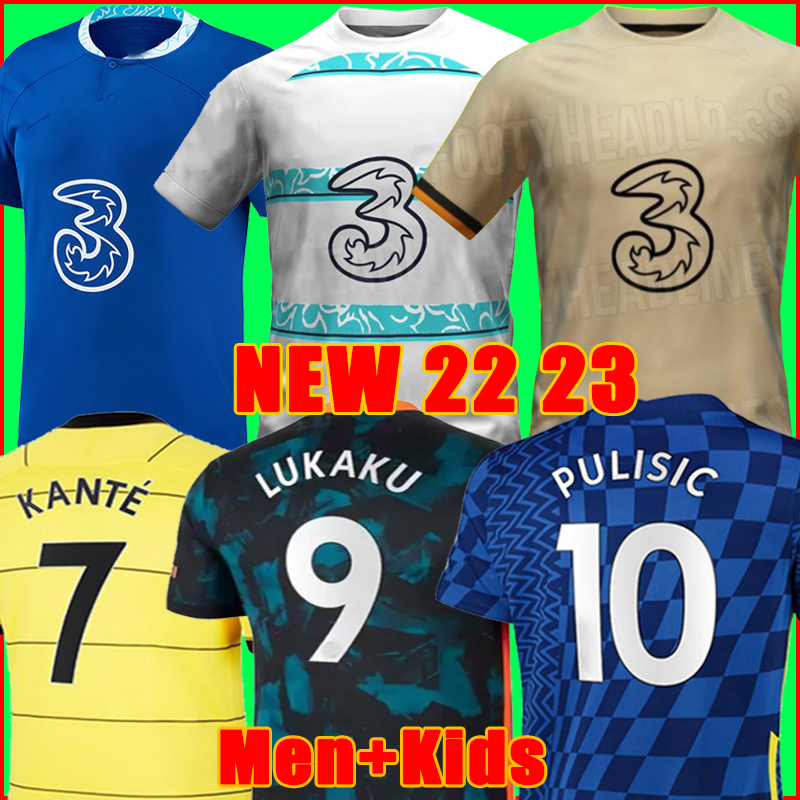 

Thailand 22 23 Soccer Jerseys MOUNT WERNER HAVERTZ JORGINHO CHILWELL ZIYECH 2022 2023 PULISIC JAMES Football Shirt KANTE Men Kids set Kits uniform, 22 23 3rd men jersey