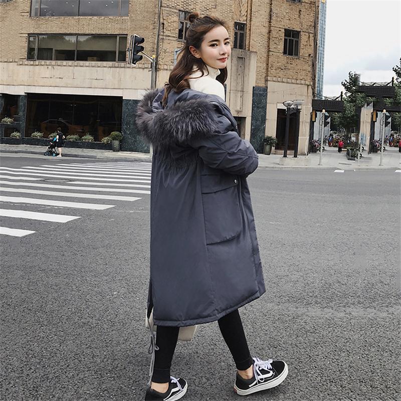 

Women's Trench Coats Fashion Women Winter Jacket Oversized Loose Hooded With Fur Collar Female Coat Long Cotton Padded ParkaWomen's