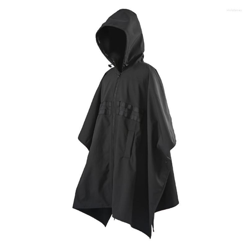 

Men's Trench Coats TRAVEL PT-1905 Black Poncho Techwear Water Resistant Cloak Hip Hop Style Punk Windbreaker StreetwearMen's Viol22