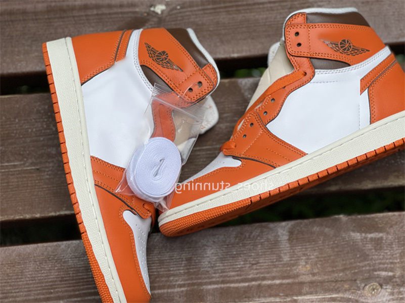 

Shoes Top Quality x Jumpman 1 High OG WMNS Starfish Basketball White Orange Red Colorway Outdoor SNKRS Sports Original Box