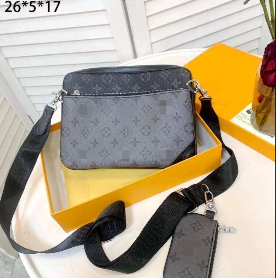 

2022 3PCS Set Handbags Men Leather Reverse TRIO Messenger Bags Luxury Shoulder Bag Make up Bag Designer LVs louiseity viutonity VUTTONS
