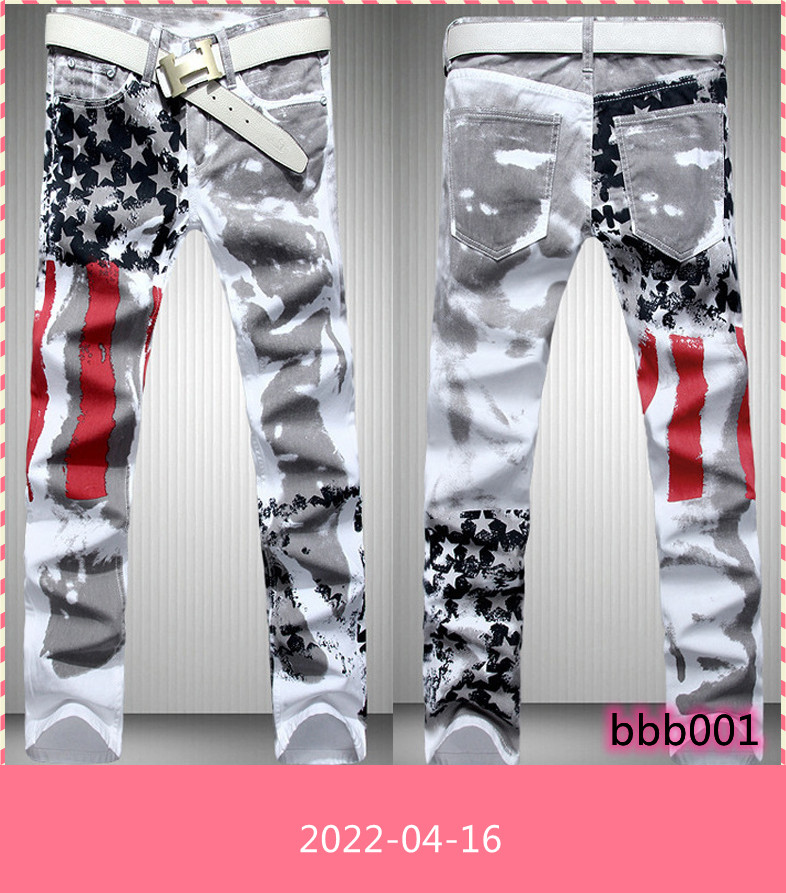 

Fashion hot mens designer jeans men denim with wings american flag plus size asvd