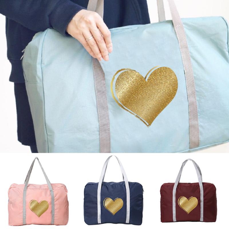 

Duffel Bags Travel Bag Women Outdoor Camping Organizer Handbag Love Print Series Zipper Accessories Foldable Toiletries Storage BagDuffel, Pink