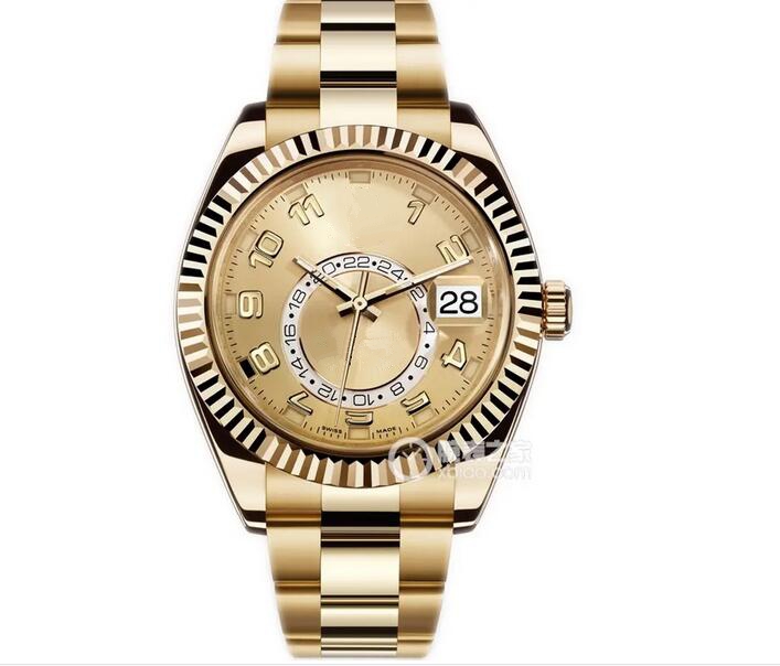 High Quality Classic Man Watch Male Clock mechanical Automatic Movement Stainless Steel Watches Gold Face Hardlex Glass 199-image-762167158