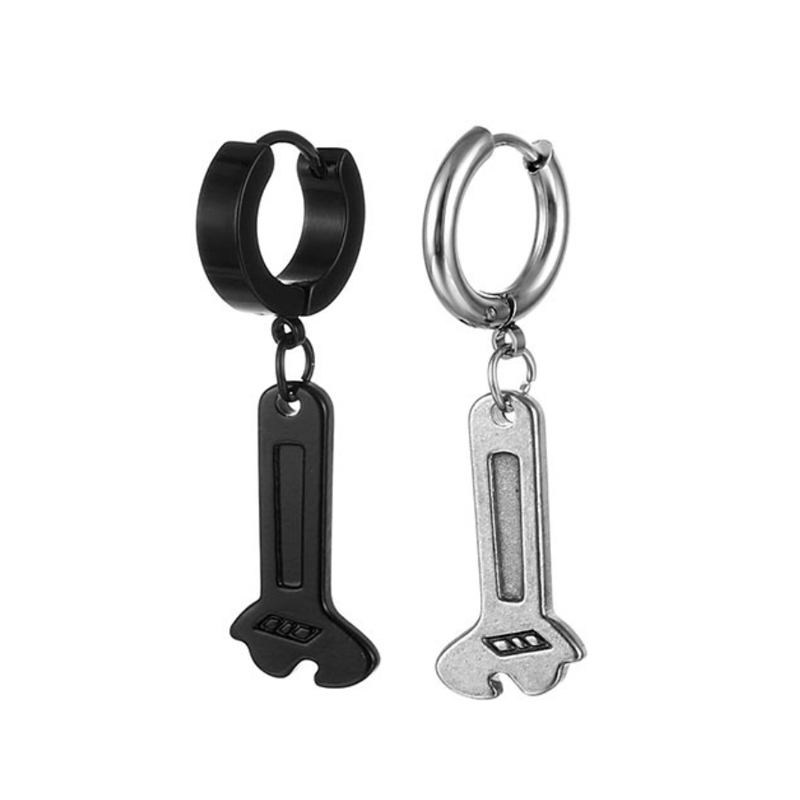 

Titanium Steel Body Piercing Jewelry Dangle Earring Hoops Star Spanner Earrings for Men and Women