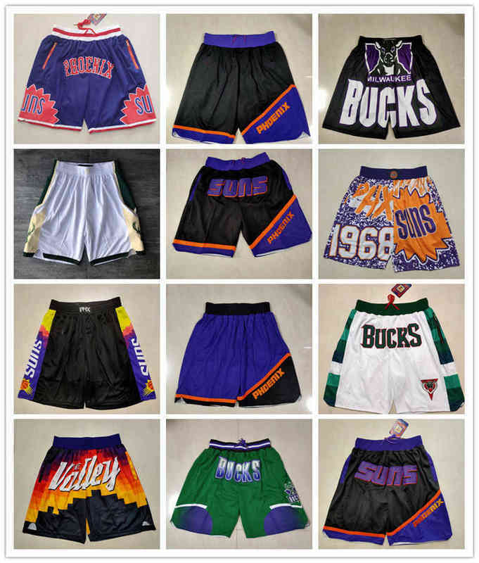 

Phoenix''Suns''men Milwaukee''Bucks''men Throwback Basketball Shorts pocket, Color