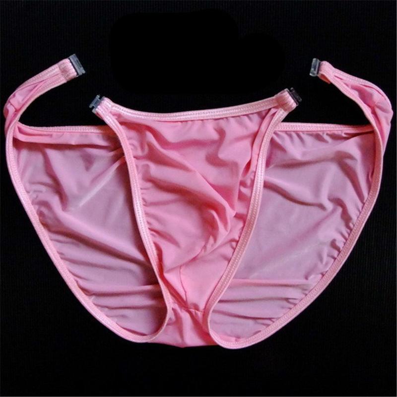 

Underpants Semi Transparent Mens Sexy Underwear Man Bikini Ultra-thin Low Rise Men S Briefs Personality Unbuttoned Ice Silk BriefsUnderpants, Black