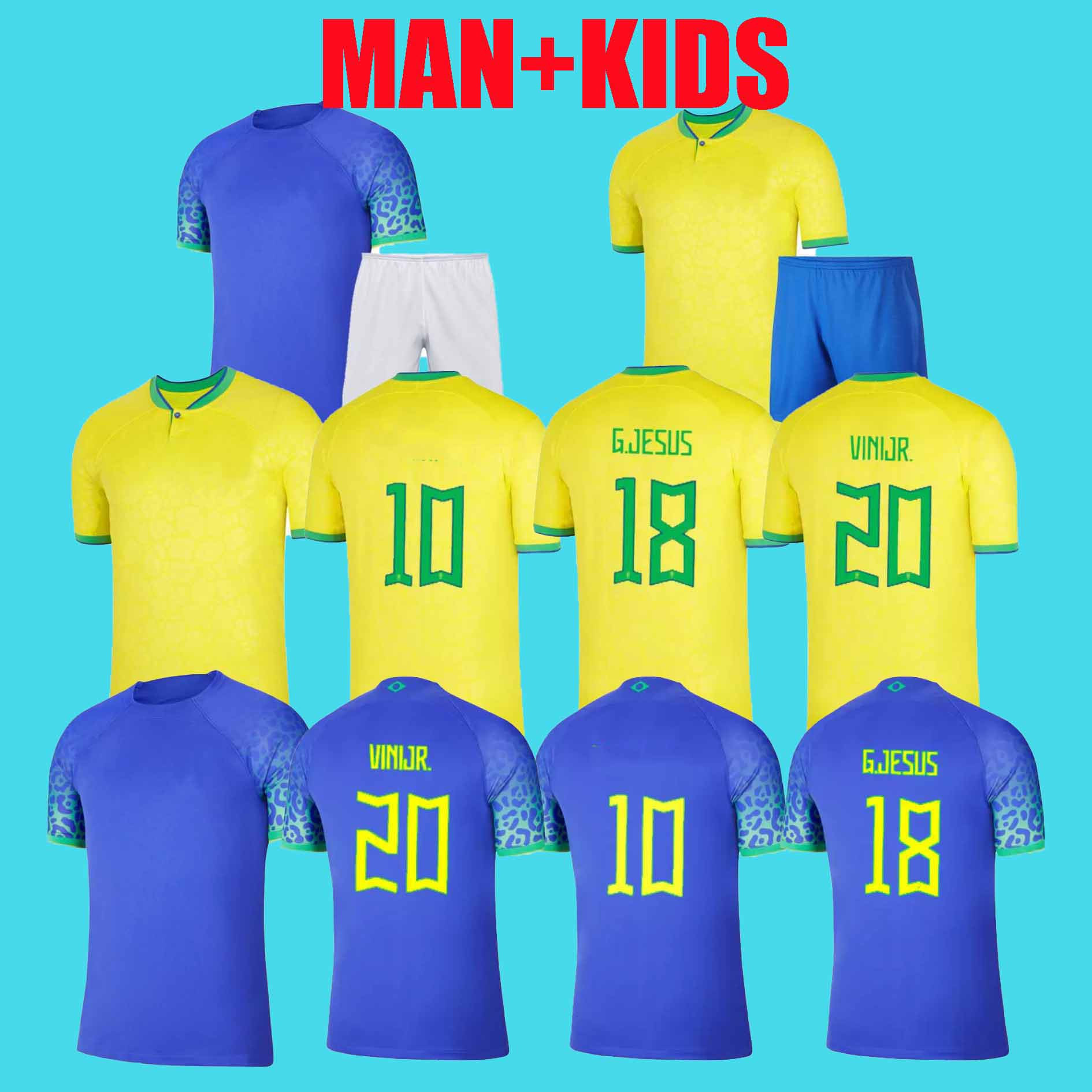 

2022 soccer jersey Camiseta de futbol PAQUETA BRAZILS NERES COUTINHO football shirt JESUS MARCELO PELE CASEMIRO brasil 22 23 maillots football men and kids SETS, White