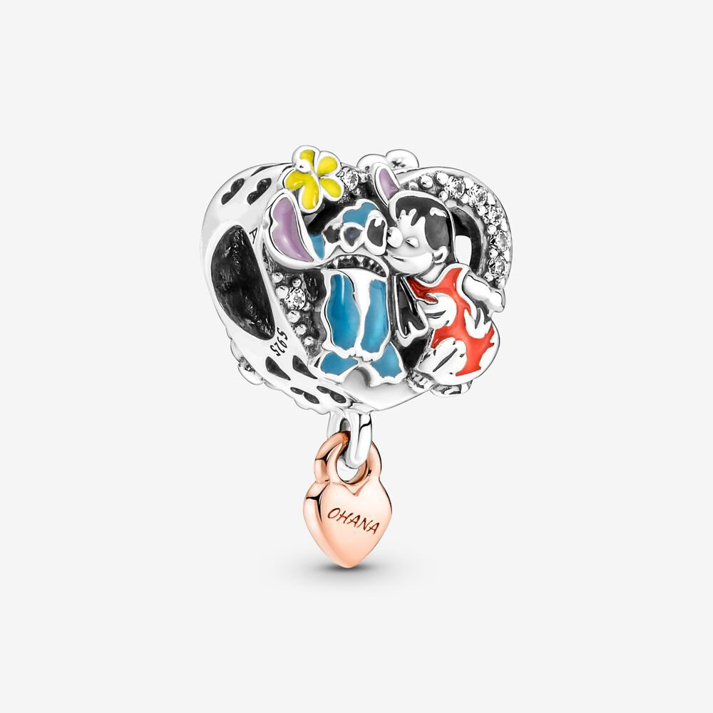 

100% 925 Sterling Silver Ohana Lilo & Stitch Inspired Charms Fit Original European Charm Bracelet Fashion Women Wedding Engagement Jewelry Accessories