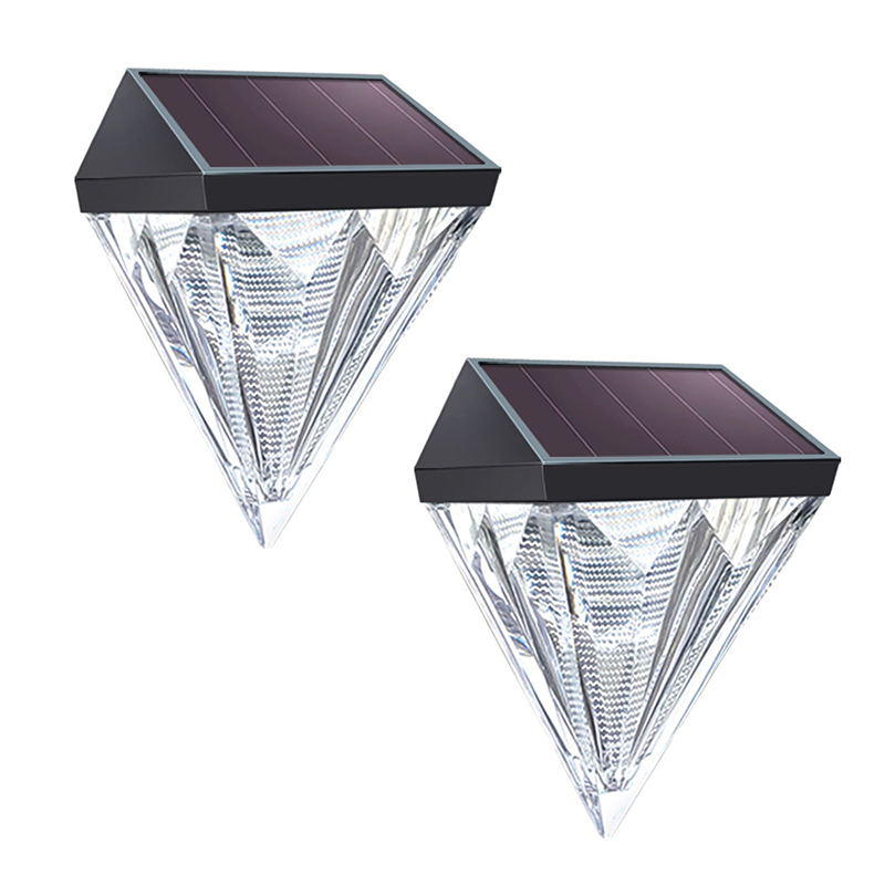 

Solar Garden Decor Lamps Fence Light Outdoor Wall LED Diamond Lights Stair Lights IP44 Waterproof Step Lighting 2pack