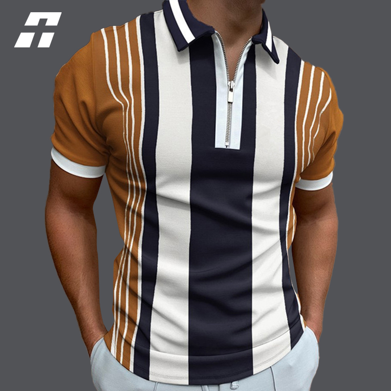 

Designer Man Fashion Polo Shirt Casual Business Color Matching Short Sleeve High Quality Slim Fit Zipper Polos Shirt Mens Sexy P, 14