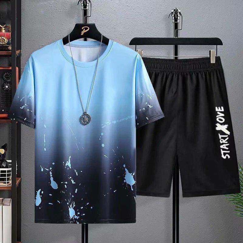 

Men's Tracksuits Summer Men Set Tracksuit Casual Man Oversized Clothes Printed T Shirt Shorts Pants Sportswear Mens T-shirt 2-Piece SuitMen'