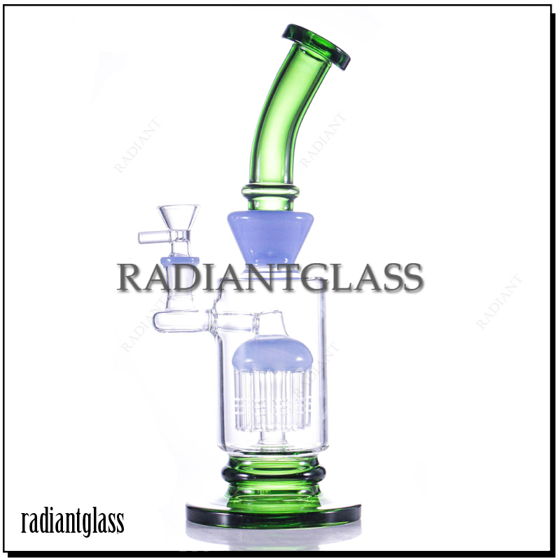 

Hookahs 11.53 Inches Glass Bongs Bent Neck 8-Arm Tree Percolator Bong