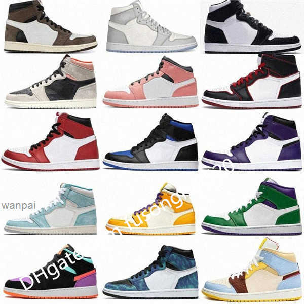 

Fast delivery mens basketball shoes 1s jumpman 1 women University Blue Hyper Royal Obsidian Dark Mocha Paint Drip Chica OG designer shoes, # 41