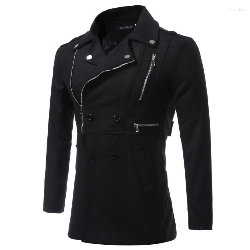 

Men's Wool & Blends Mens Autumn Winter Tops Zipper Jacket Casual Long Fashion Outwear Parka Cardigan Coat Kend22, As pic