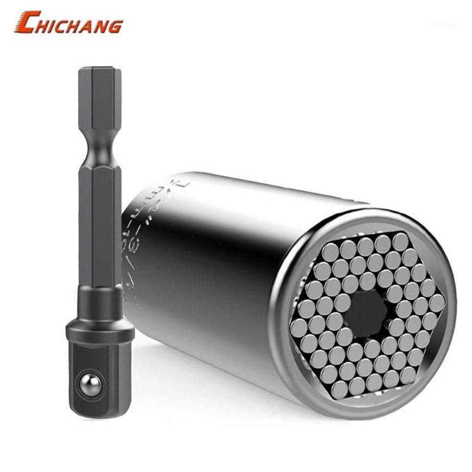 

Universal Socket Wrench Tools Paissite 7mm to 19mm Universal Socket Set with Adapter for Power Drill Professional Repair Tools1314D