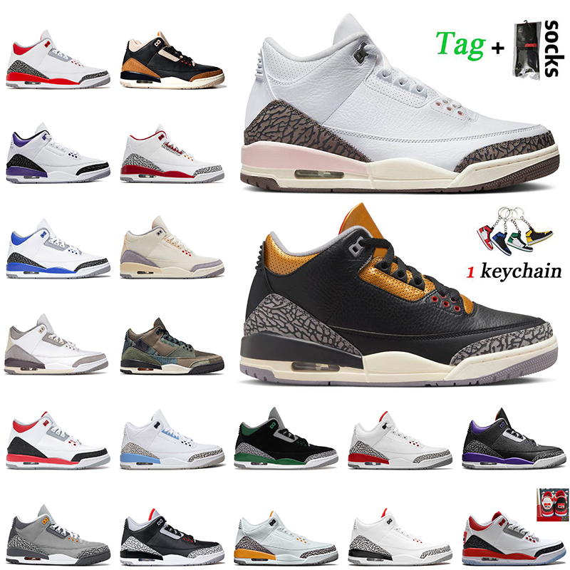 

Wholesale Authentic Fashion 3 Women Mens Basketball Shoes J3 Jumpman 3s Fire Red 2023 Black Gold Neapolitan Dark Mocha Muslin Unc Trainers Sneakers, D30 pure white 40-47
