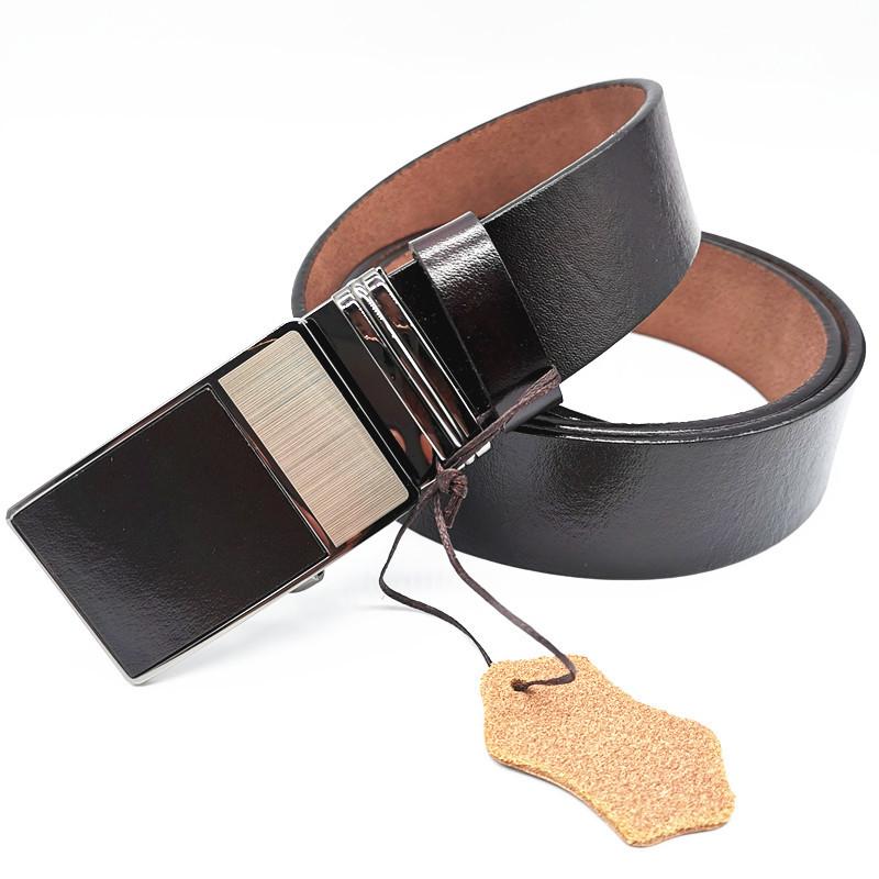 

Belts Genuine Leather Casual Belt Businessmen Soft Buckle Adjustable High Quality, Black