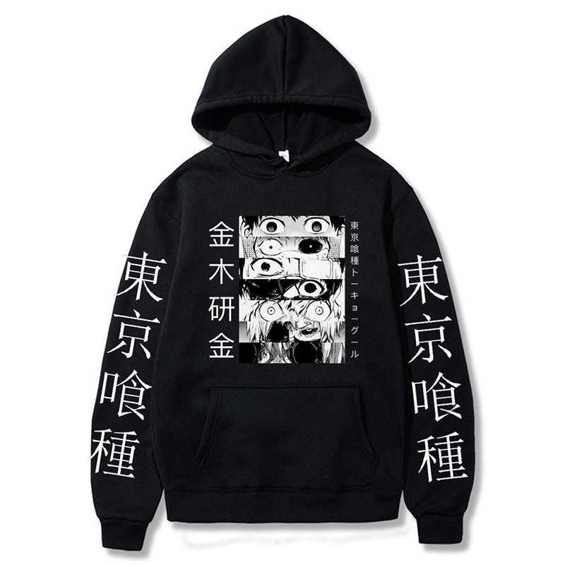 

Tokyo Ghoul Hoodies Men Kaneki Ken Eyes Japan Anime Manga Pullovers Hoodie Loose Black Sweatshirt Punk Streetwear Harajuku Women, Pink