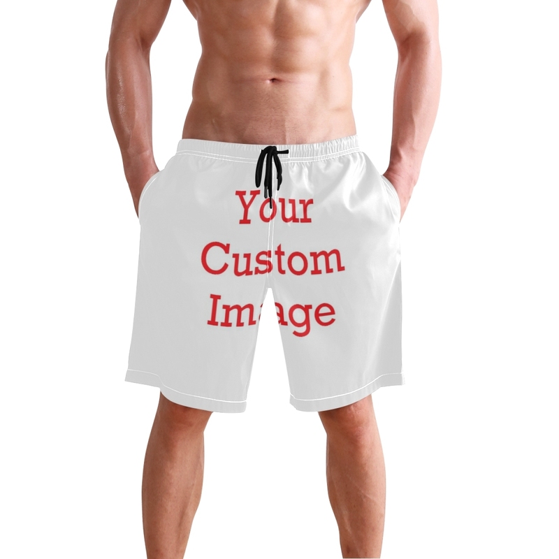 Short de plage pour hommes, maillot de bain à motif personnalisé, séchage rapide, décontracté, en Polyester, avec doublure en maille et poches, 2