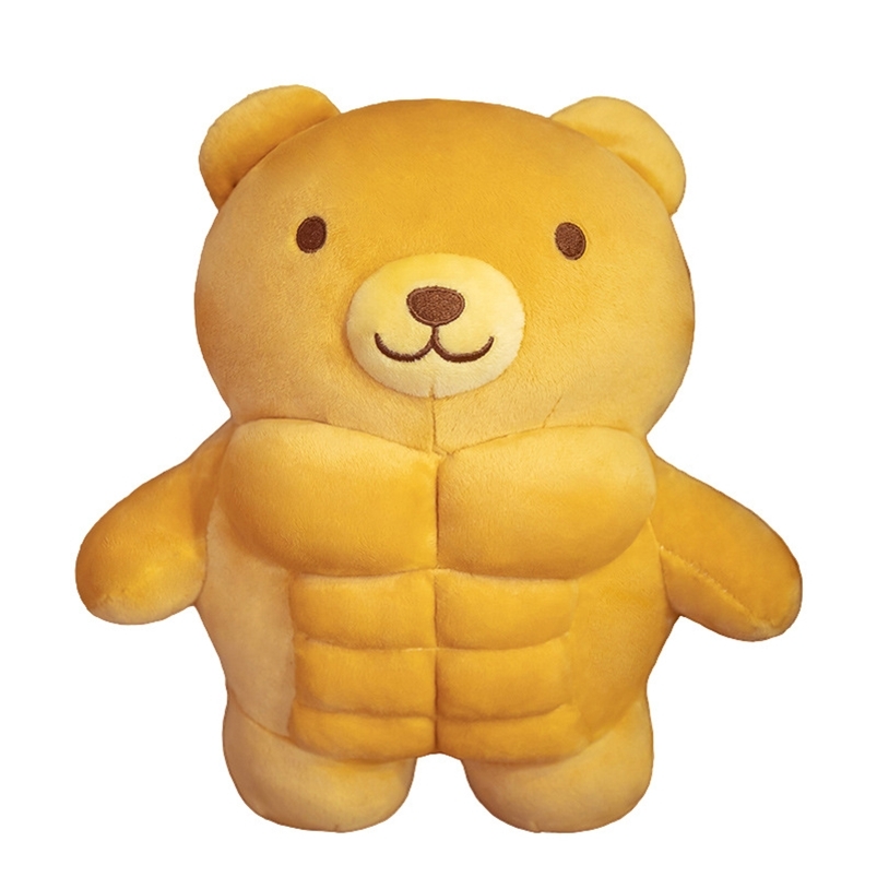 

Cute Bread Big Muscle Bear Muscle Lion Muscle Pig Doll Boyfriend Healing Pillow Girlfriend Birthday Gift 220329, Red
