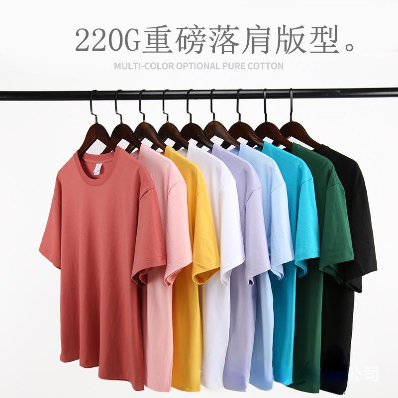 

Men' T-Shirts Landuxiu Cotton Heavyweight Shoulder Width Thread Round Neck Fashion Five Point Sleeve Large Casual Short SleeveMen