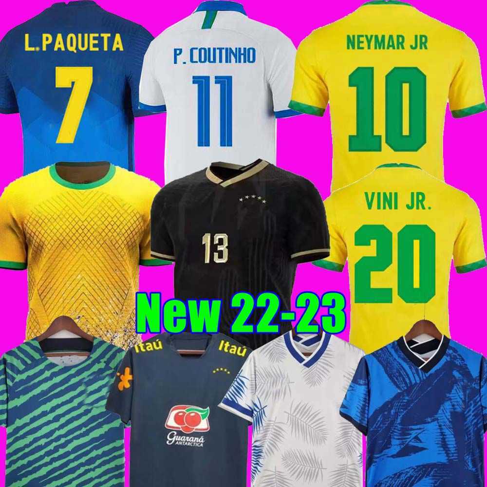 

2022 2023 Camiseta de futbol PAQUETA COUTINHO bRAZILS football shirt FIRMINO soccer jersey brasil maillots de football MARQUINHOS VINI JR, Home adult