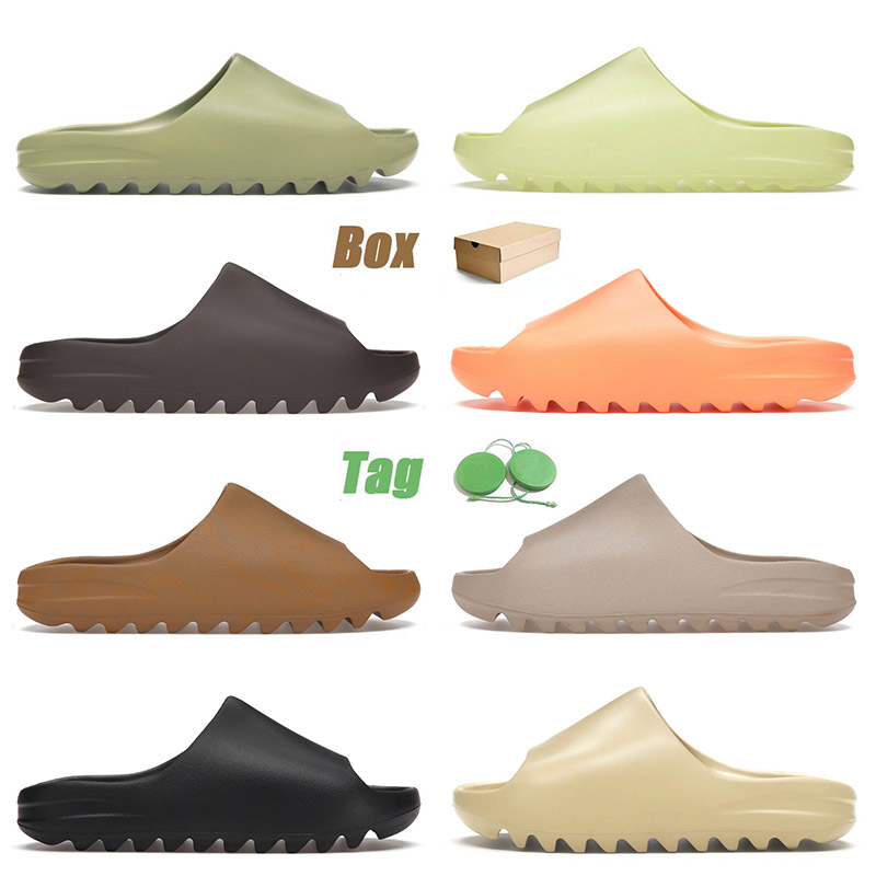 

Designer mens women kid slides designer slipper size 13 With Box Pure Glow Green Mineral Blue Soot Sand Grey Enflame Orange Outdoor Cool Sandals Eur 32-47, C28 vanta 36-46