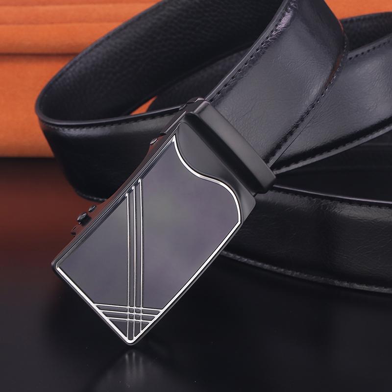 

Belts Luxury Men Automatic Buckle Genuine Leather Balck Fashion High Quality Young Male Casual Cintos MasculinosBeltsBelts, Black