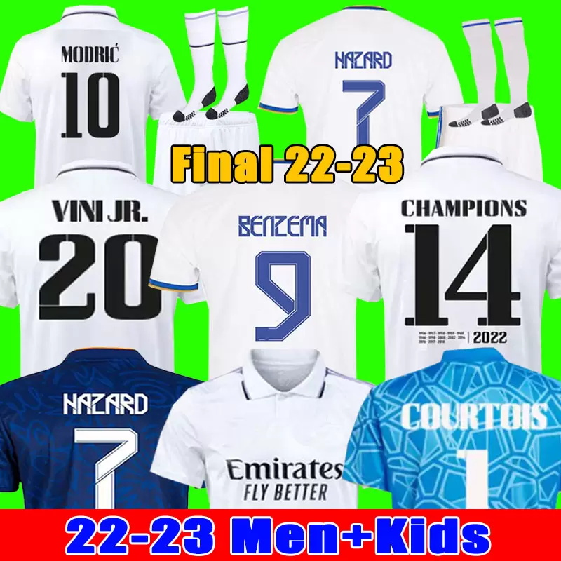 

2023 BENZEMA Finals soccer jersey 21 22 23 football shirt Real Madrids CAMAVINGA ALABA MODRIC VALVERDE Fourth camiseta men kids 2021 2022 uniforms VINI JR 11, 22 23 home aldult ucl