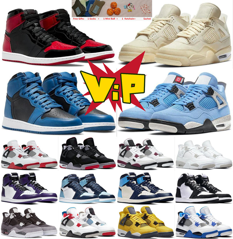 Top bottes chaussures de basket-ball 4 4s rouge tonnerre université bleu tour jaune 1 1s cool gris instinct animal 25e anniversaire chat noir hom