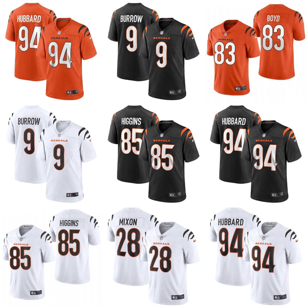 

Football Jerseys Cincinnati''Bengals''9 Burrow 28 Mixon 83 Boyd 85 Higgins, Color