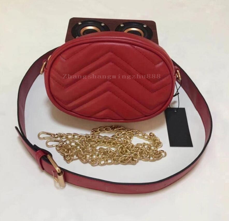 

Waist bags Bumbag Women Chain Shoulder Bag High quality PU Leather Lady Cross Body chest pack purse, Red
