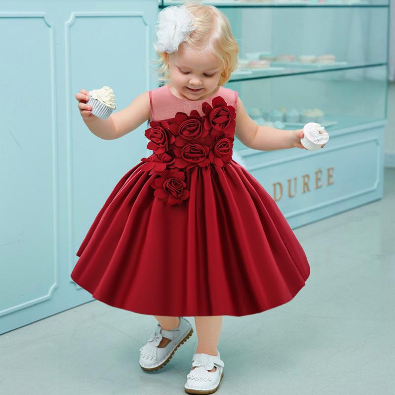 

Girl's Dresses Summer Toddler Christmas Baby Birthday Dress For 1 Year Flower Baptism Girl Party Wedding Princess VestidosGirl's, White