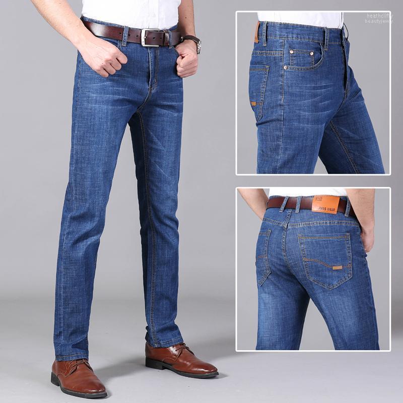 

Men's Jeans Business Office Style Blue Man Smart Casual Work Clothes Men Denim High Quality Summer Lightweight PantsMen's Heat22