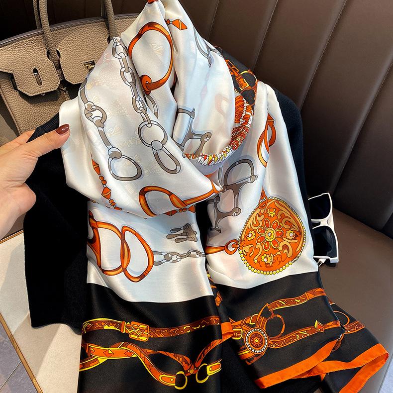 

Scarves Long Scarf With Print Belt Shawl Artificial Silk Beach Satin Designer Inspired Scarfs Summer Head Shawls Poncho