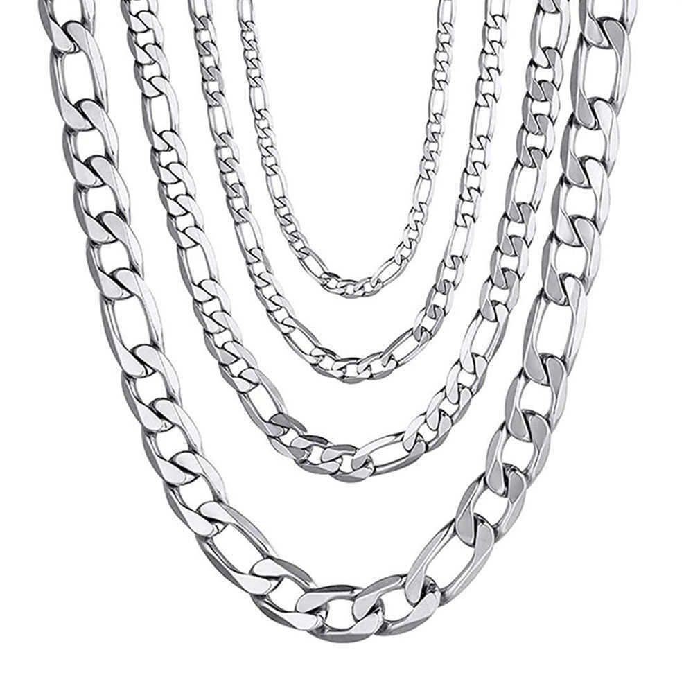

16-28 Inch Figaro Nk Chain Stainless Steel Necklace Link Cable Rope Lobster Clasp For Men Women High Quality