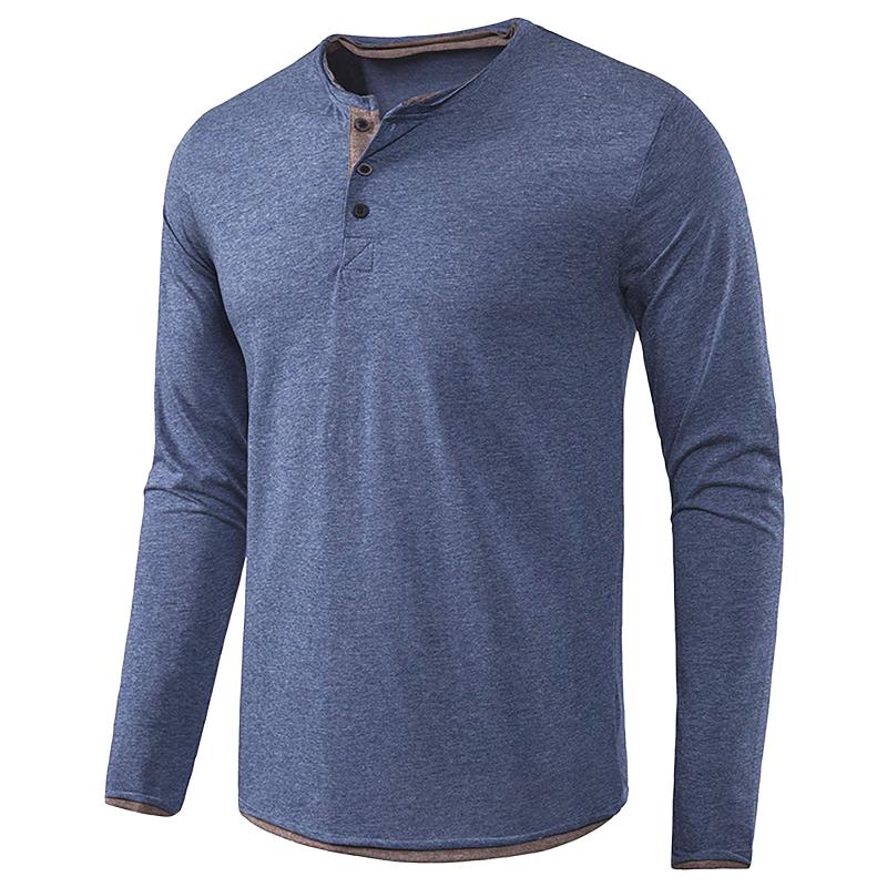 

Men' Polos 2022 Shirts Hedging Loose Casual Long Sleeves Pure Color Comfortable Tops Single-breasted O-neck For Male Boys Tshirt, Black