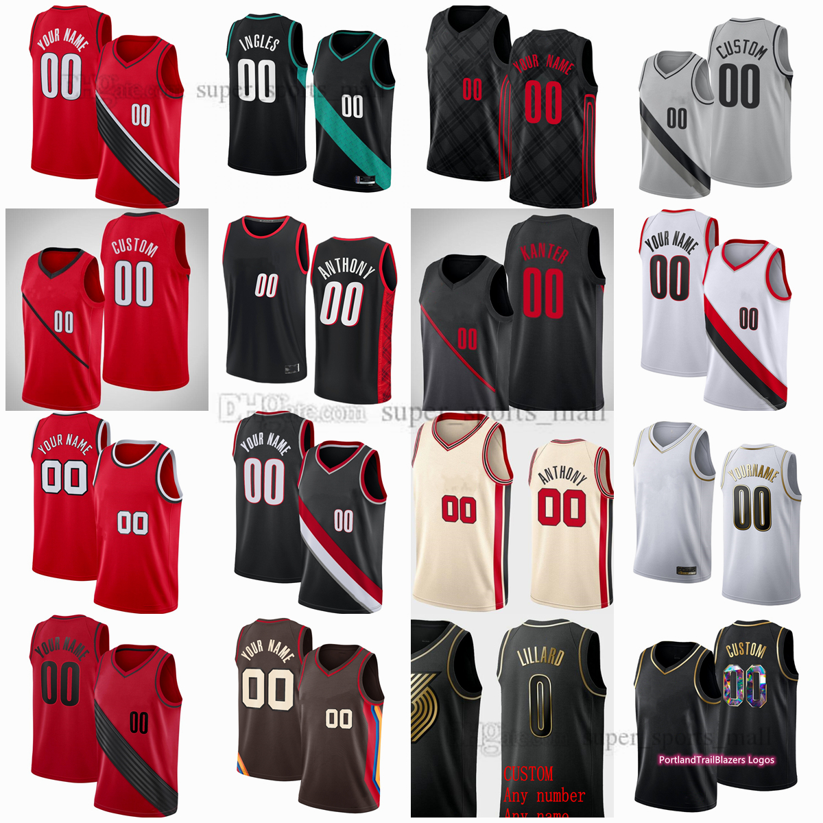 

Custom Printed 2023 New Basketball Jerseys 35 Didi 4 Greg Louzada Brown 19 Elijah 16 CJ Hughes Elleby 17 Shaedon Sharpe 0 Damian 9 Jerami Lillard Grant