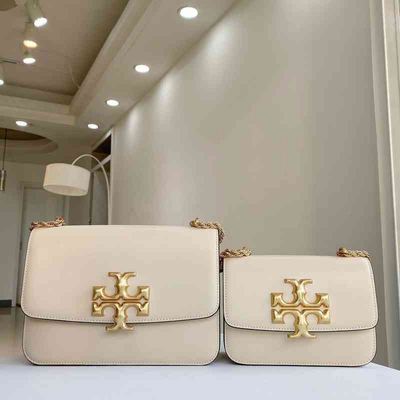 

Bag designer torys bags women's gold brick cowhide Single Shoulder Mess with logo with logo, White (chain small)