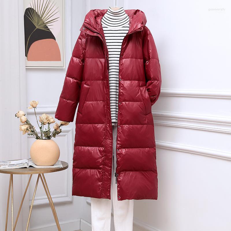 

Women' Down & Parkas 2022 Winter Warm Women Jackets Korean Style Mid-Length White Duck Thick Hooded Coat Fashion Simple Solid Guin22, Black