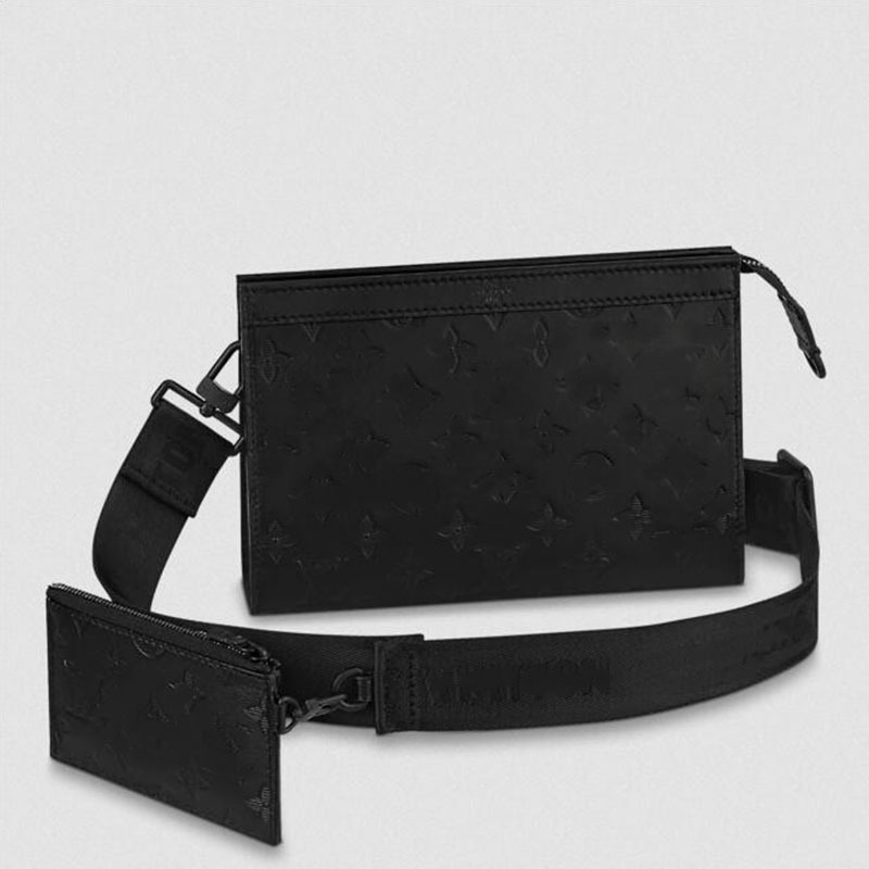 

M81115 Gaston Wearable Wallet Men Designer Crossbody Bag Coin Purse Unisex Envelope Shoulder Pouch Revovable Strap 81124 Voyage, Black grid