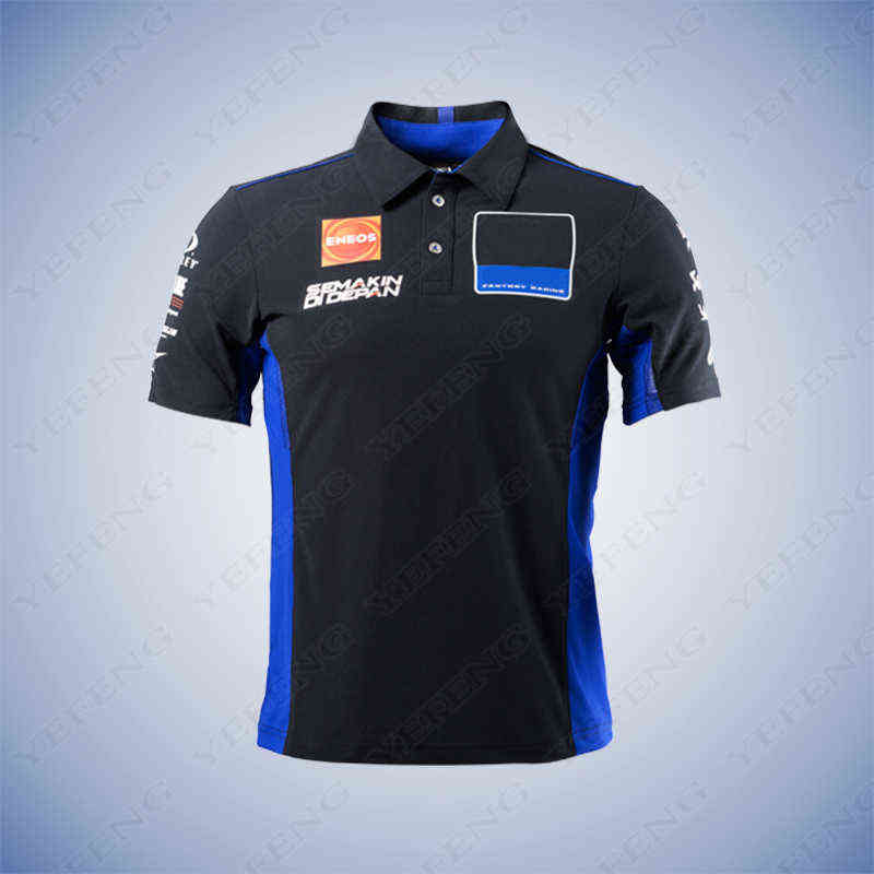 

for Yamaha Racing Team Motorcycle Motorbike Motocross Polo t Shirt Clothing Riding Polyester Breathable Casual Driving, Beige